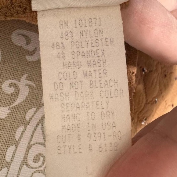 Orange USA Brown Beaded Floral Knit Tank Top Women's L Y2K Vintage Sleeveless - Picture 7 of 7